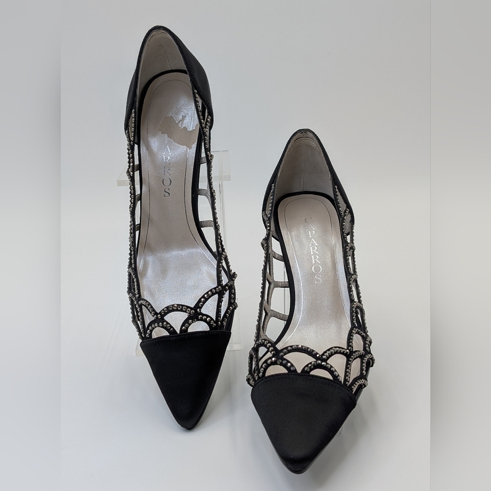 𝅺Caparros Black Luxurious Satin Rhinestones Shimmer Evening  Size 8.5 B/ 1W-15B - Picture 17 of 17